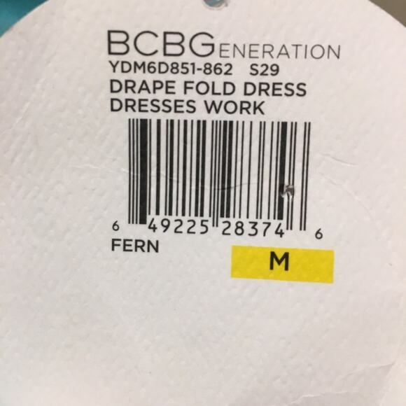 BCBG Generation Drape Fold Dress Turquoise Medium - Picture 9 of 9